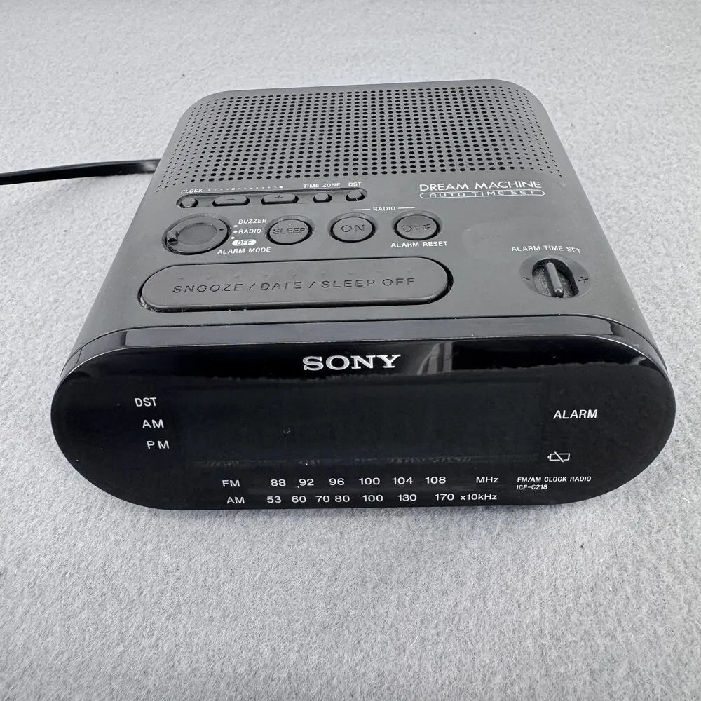 Sony‎ Dream Machine ICF-C218 FM/AM Clock Radio Black Digital Alarm Auto Time